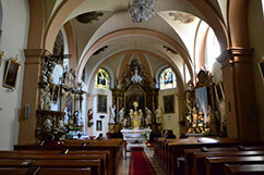 Interiér kostela sv. Václava v obci Starý Jičín